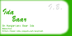 ida baar business card